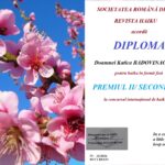 2026. REVISTA HAIKU – Katica Badovinac Diploma za 2. nagradu